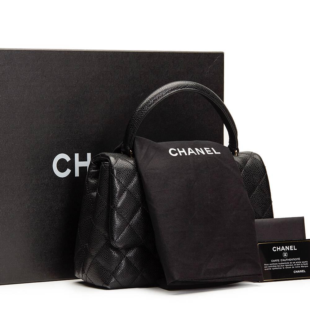 2000s Chanel Black Quilted Caviar Leather Timeless Kelly 5