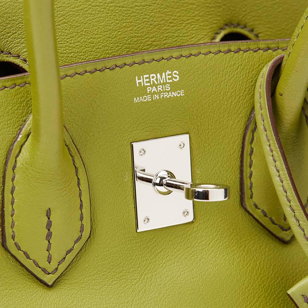 2007 Hermes Vert Anis Swift Leather Birkin 25cm 3