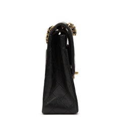 1997 Chanel Black Quilted Lambskin Vintage Medium Tall Classic Double Flap Bag
