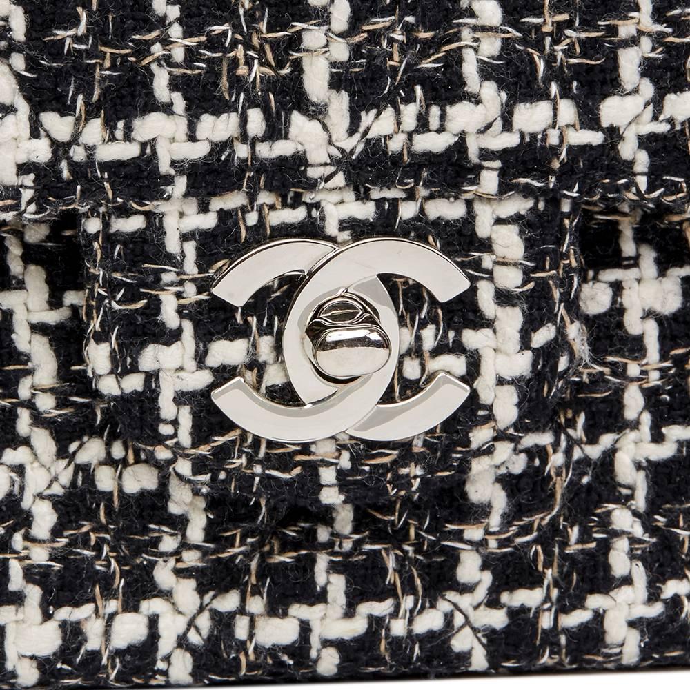 chanel tweed bag black and white