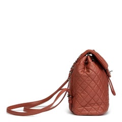 2016 Chanel Ziegel braun gesteppt Lammfell klein Urban Spirit Rucksack