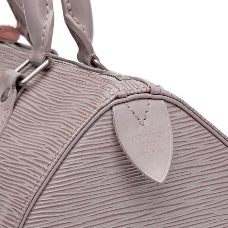 Louis Vuitton Lilac EPI Soufflot Silver Hardware, 2002 (Very Good), Purple Womens Handbag