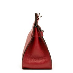 2014 Hermes Rouge H & Rouge Casaque Clemence Leather Two-Tone Jypsiere 31