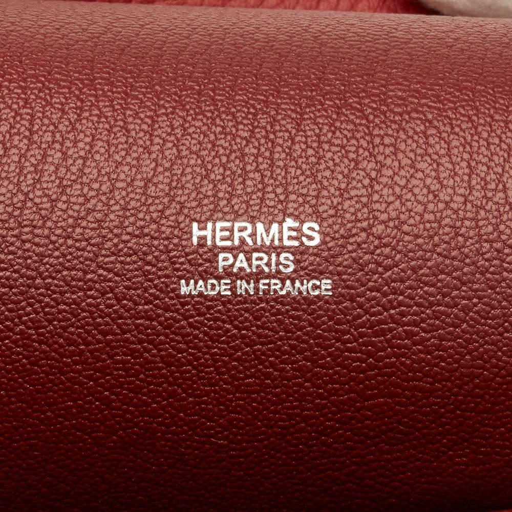 2014 Hermes Rouge H & Rouge Casaque Clemence Leather Two-Tone Jypsiere 31 1