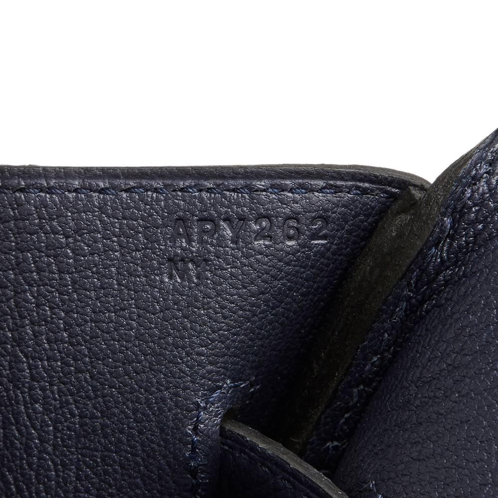 2017 Hermes Blue Nuit Togo Leather Birkin 35cm 3