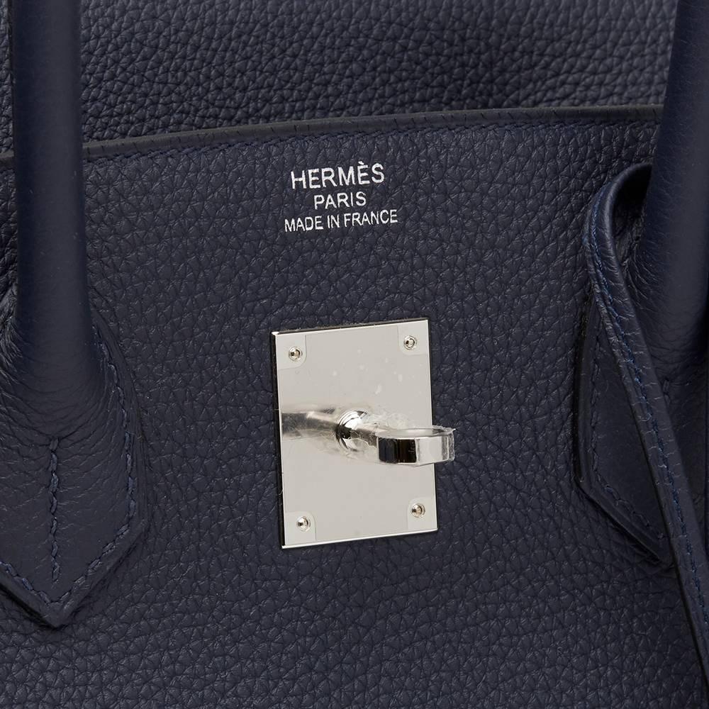 2017 Hermes Blue Nuit Togo Leather Birkin 35cm 1