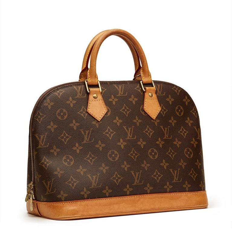 LOUIS VUITTON Alma PM Handbag leather Monogram & COA Beautiful Honey Patina  !!