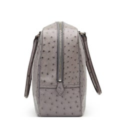 1999 Hermes Gris Agate Ostrich Leather Plume 32cm