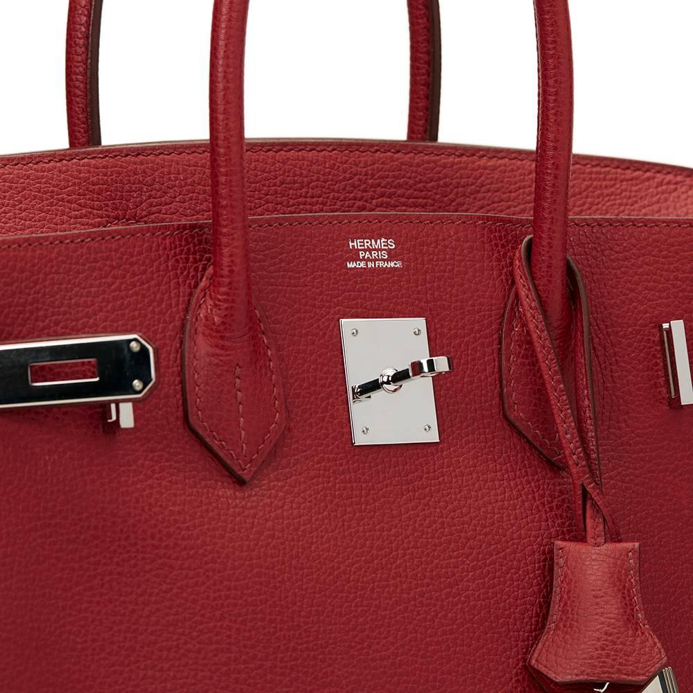 2007 Hermes Rouge Garance Vache Liegee Leather Birkin 30cm 1