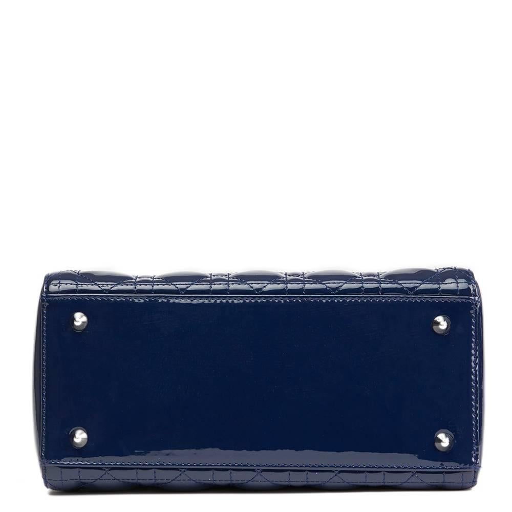 lady dior blue patent bag