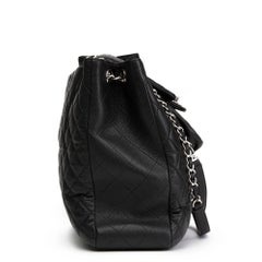 2014 Chanel Black Caviar Leather Classic Flap Shopping Tote