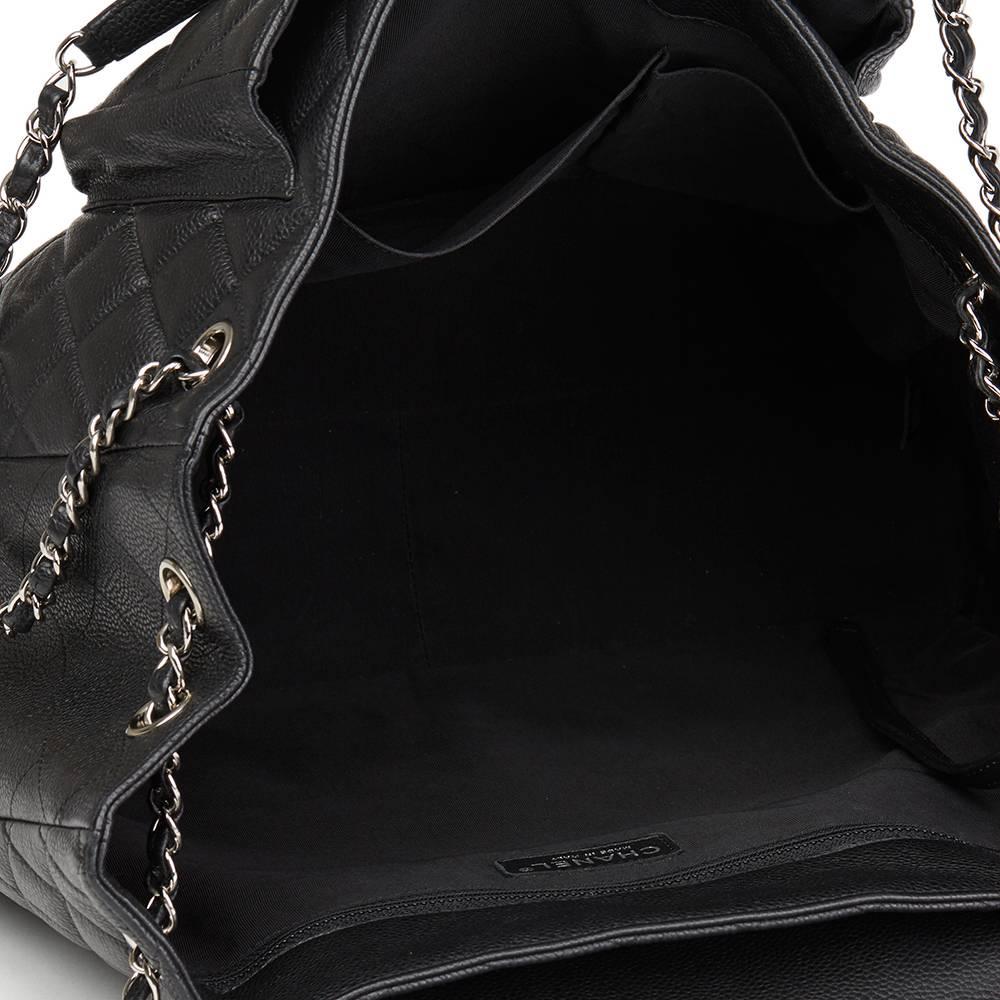 2014 Chanel Black Caviar Leather Classic Flap Shopping Tote  2