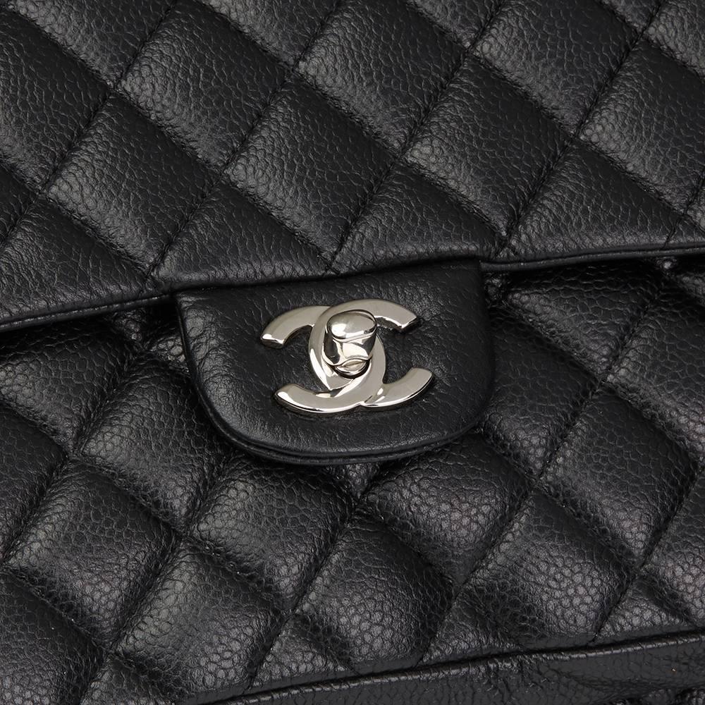 Women's 2014 Chanel Black Caviar Leather Classic Flap Shopping Tote 