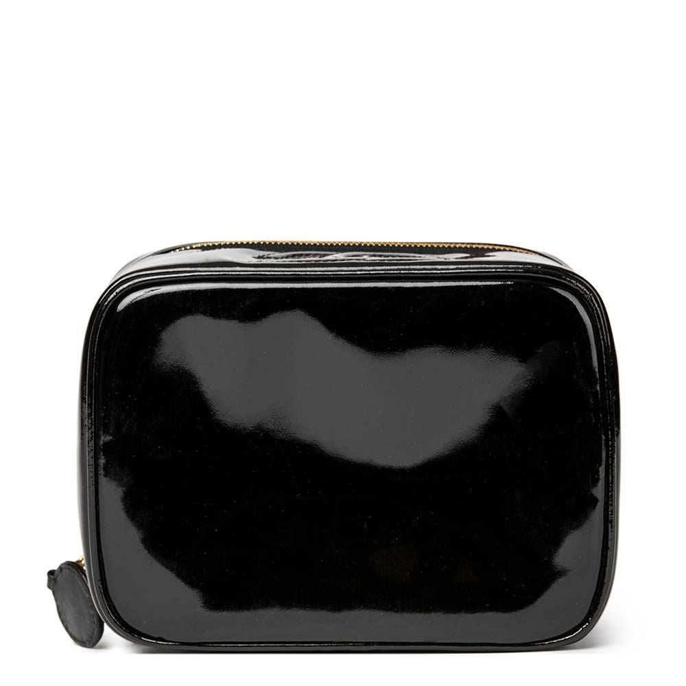 Women's 1996 Chanel Black Patent Leather Vintage Vanity Case