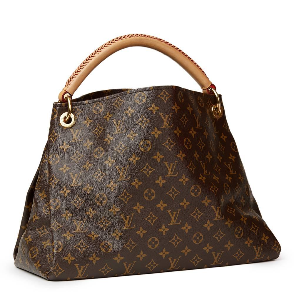 Black 2013 Louis Vuitton Brown Coated Monogram Canvas Artsy MM