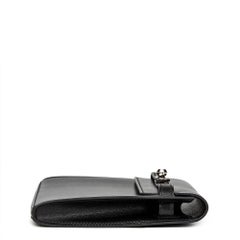 2000 Hermes Black Box Calf Leather Crutch Clutch