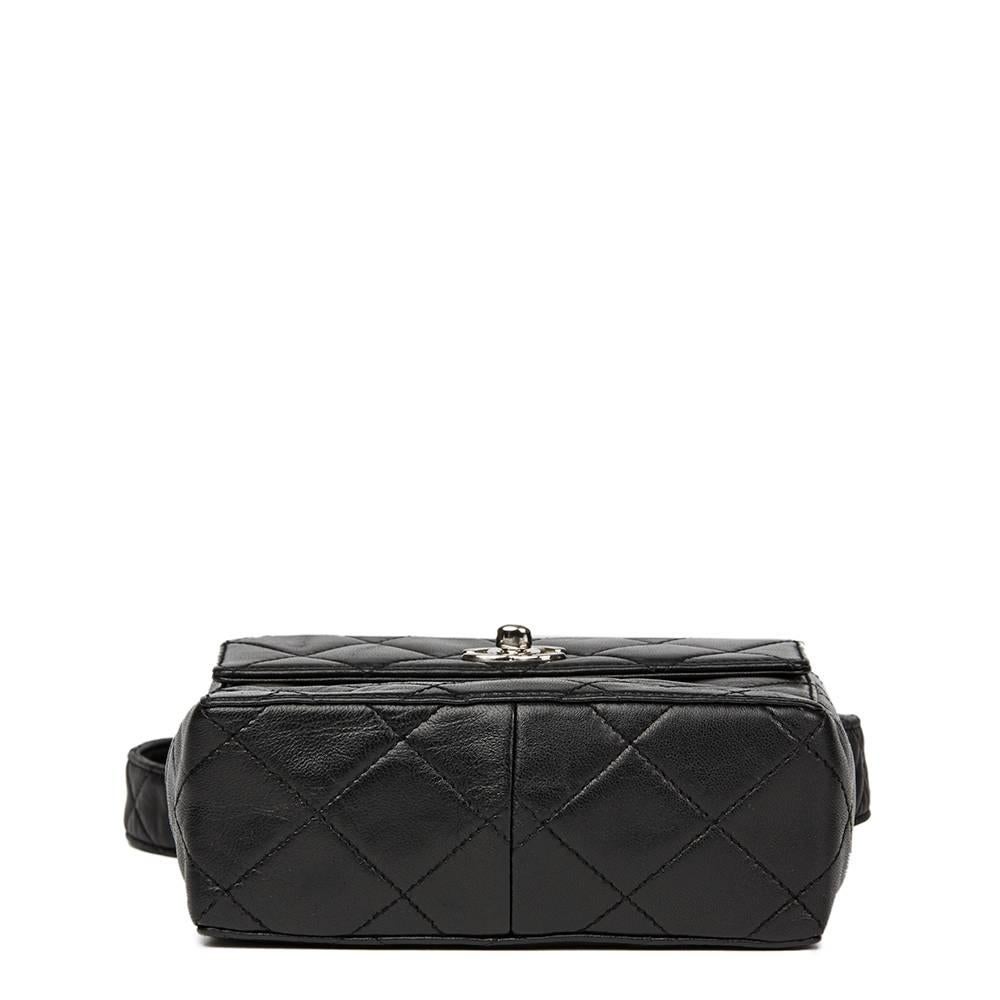 1990s Chanel Black Quilted Lambskin Vintage Mini Flap Bag 1
