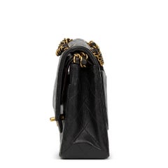 1990s Chanel Black Quilted Lambskin Vintage Medium Classic Double Flap Bag