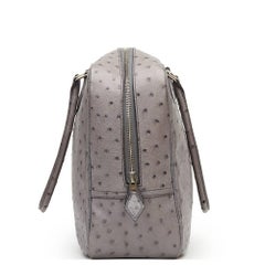 Hermes Gris Agate Ostritch Leather Plume 32cm