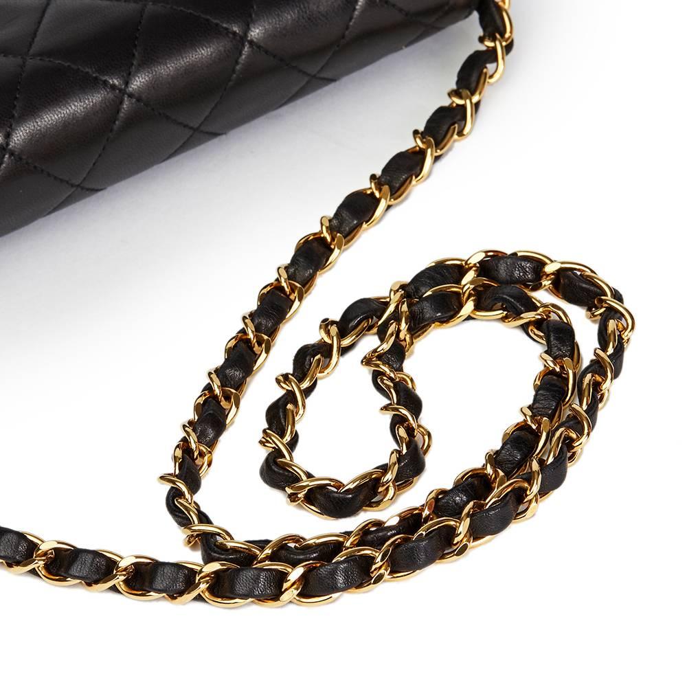 1995 Chanel Black Lambskin Leather Vintage Mini Flap Bag In Excellent Condition In Bishop's Stortford, Hertfordshire