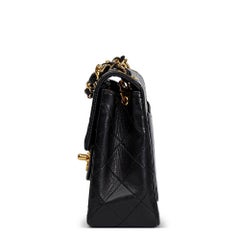 1989 Chanel Black Quilted Lambskin Vintage Mini Flap Bag