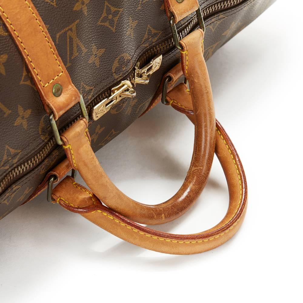 Louis Vuitton Brown Coated Monogram Canvas Vintage Keepall 50  1