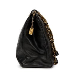 Chanel Black Quilted Lambskin Vintage Jumbo Supermodel Tote, 1990s