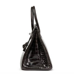 Hermes Graphite Porosus Crocodile Leather Birkin 35cm