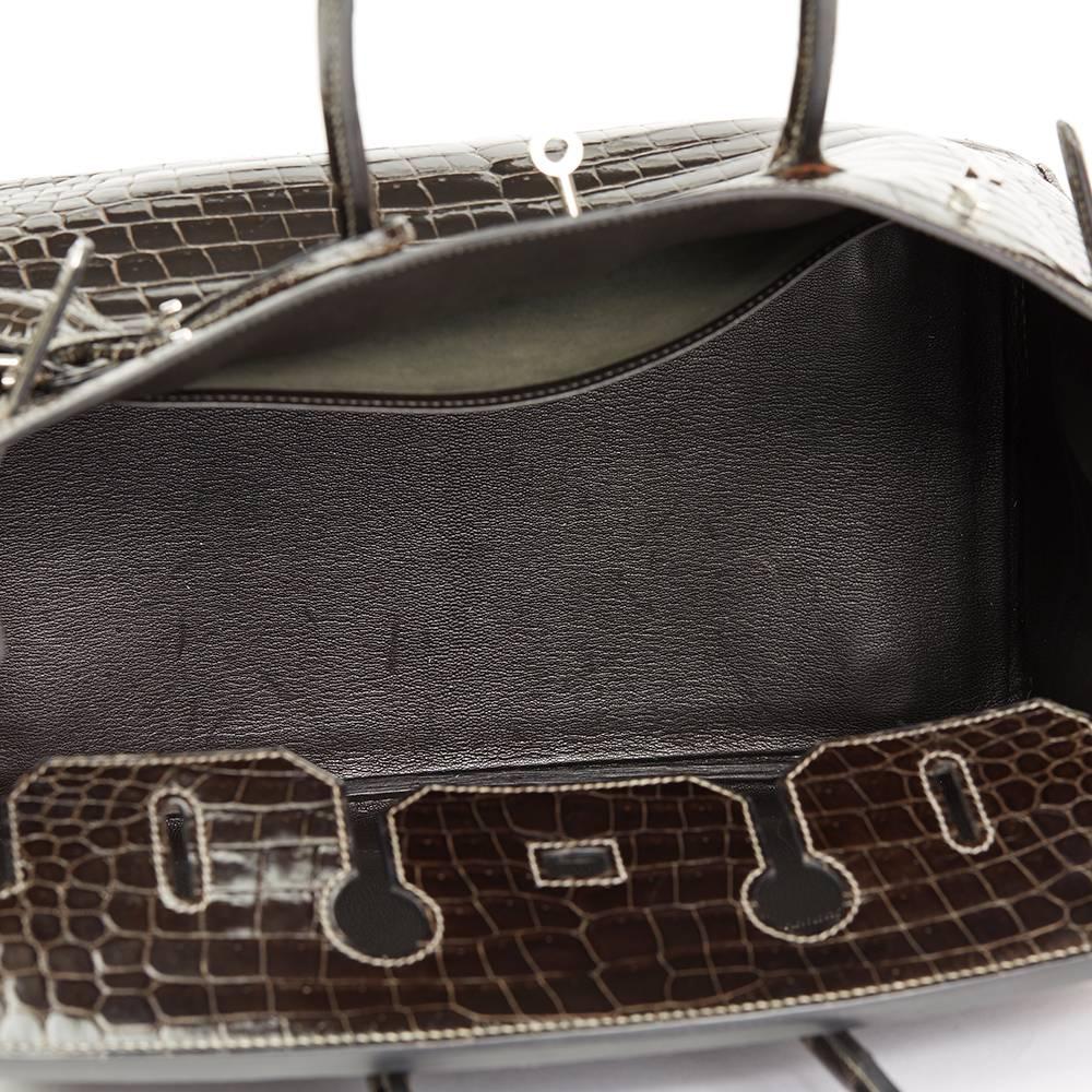 Hermes Graphite Porosus Crocodile Leather Birkin 35cm 2