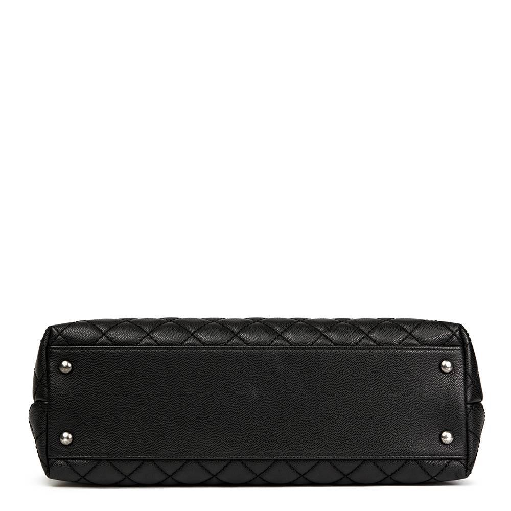 Chanel Black Quilted Caviar Leather Large Coco Handle In Excellent Condition In Bishop's Stortford, Hertfordshire