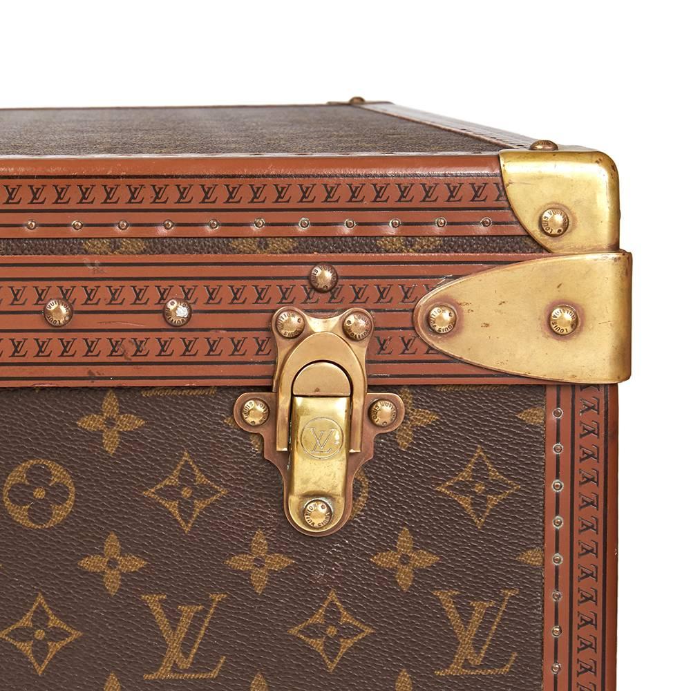 Louis Vuitton Brown Monogram Coated Canvas Vintage Alzer Trunk, 1980s 1