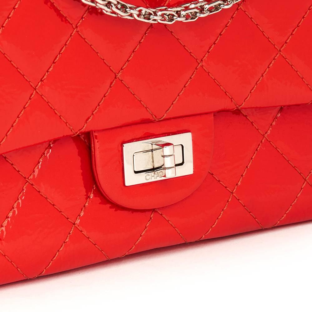 2011 Chanel Coral Orange Patent Leather 2.55 Reissue 226 Double Flap Bag  In Good Condition In Bishop's Stortford, Hertfordshire