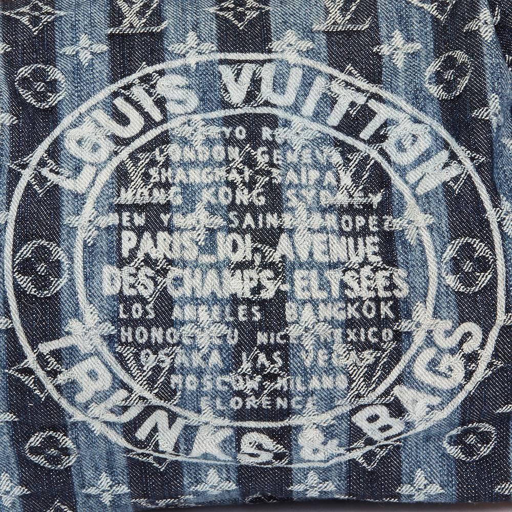 Women's Louis Vuitton Blue Demin Monogram Porte Epaule Raye GM 