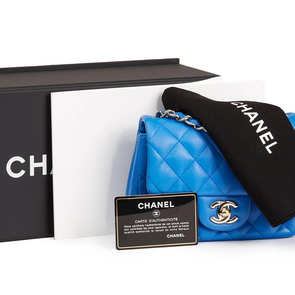Chanel Blue Quilted Lambskin Mini Flap Bag  2