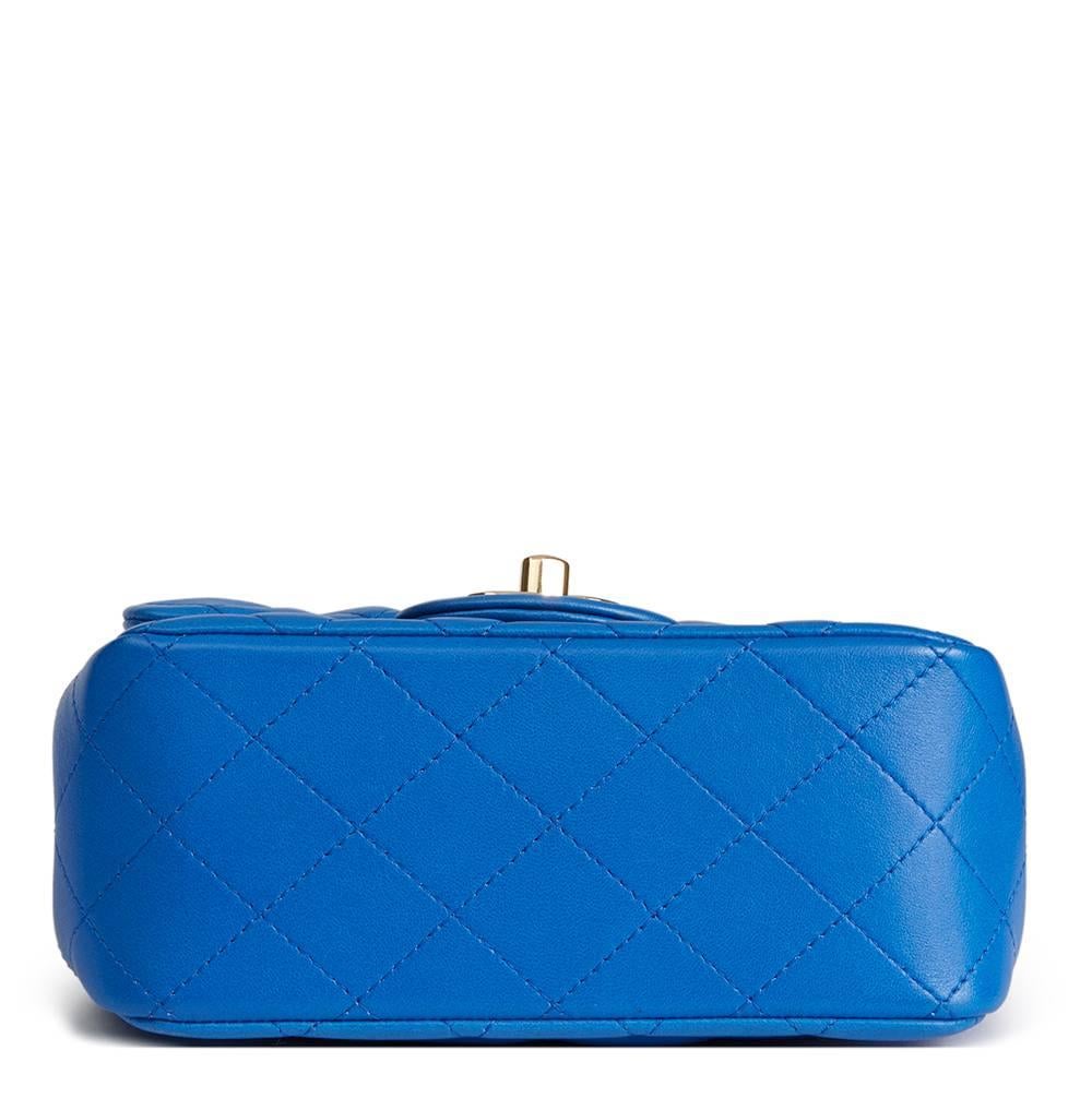chanel blue mini flap bag