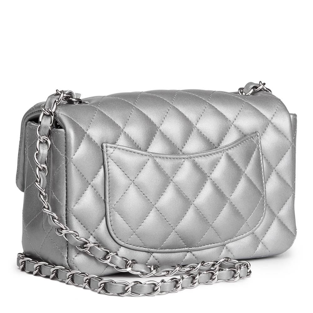 Chanel Silver Metallic Quilted Lambskin 