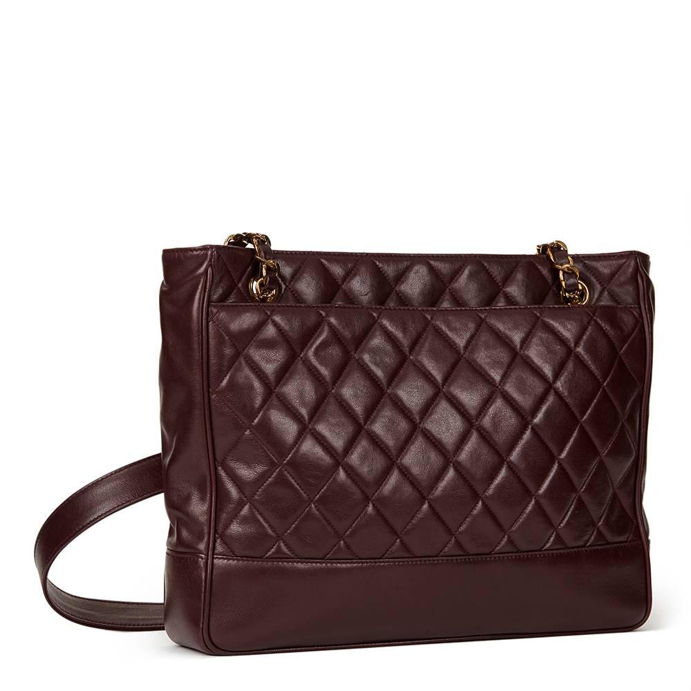 Chanel Plum Quilted Lambskin Vintage Timeless Shoulder Bag  In Excellent Condition In Bishop's Stortford, Hertfordshire