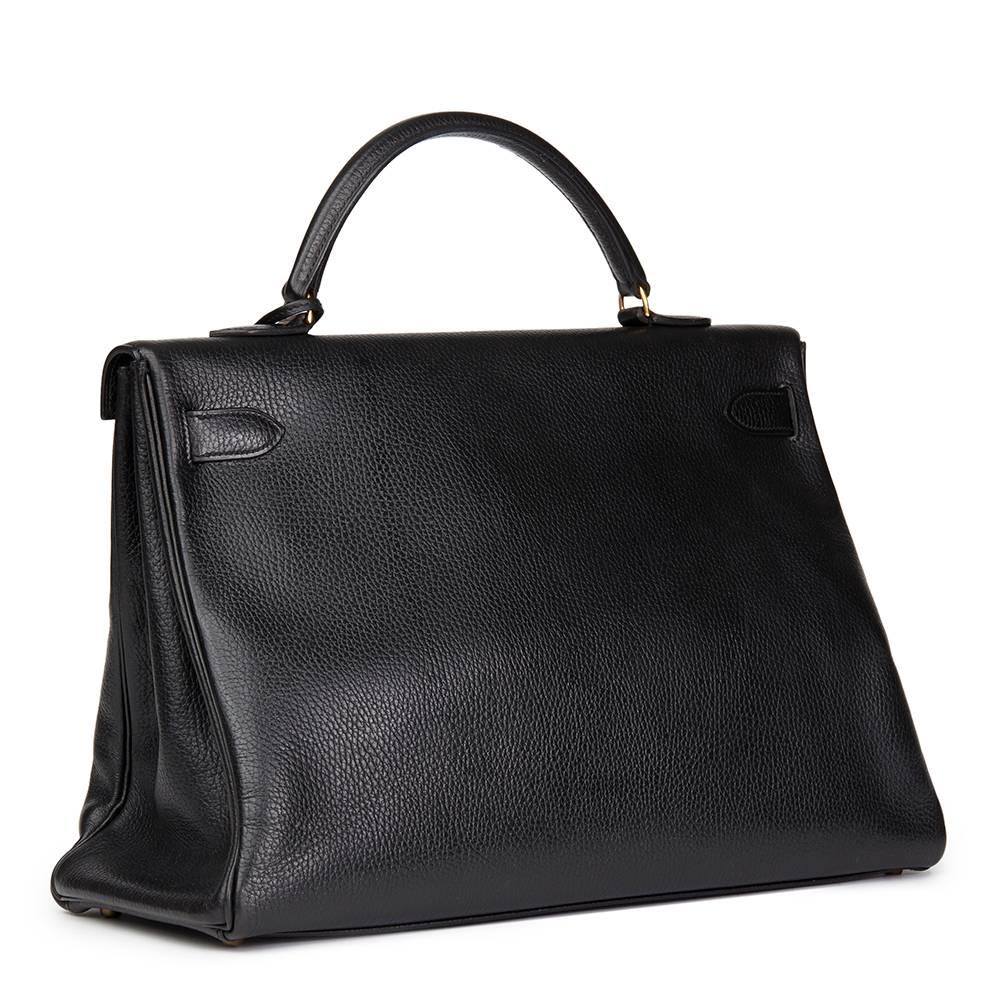 hermès black ardennes birkin 40cm handbag  guaranteed authentic  vintage  pre-owned  wgaca