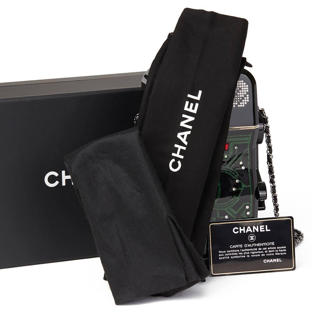 Chanel Black Glittered Plexiglass Robot Minaudiere  2