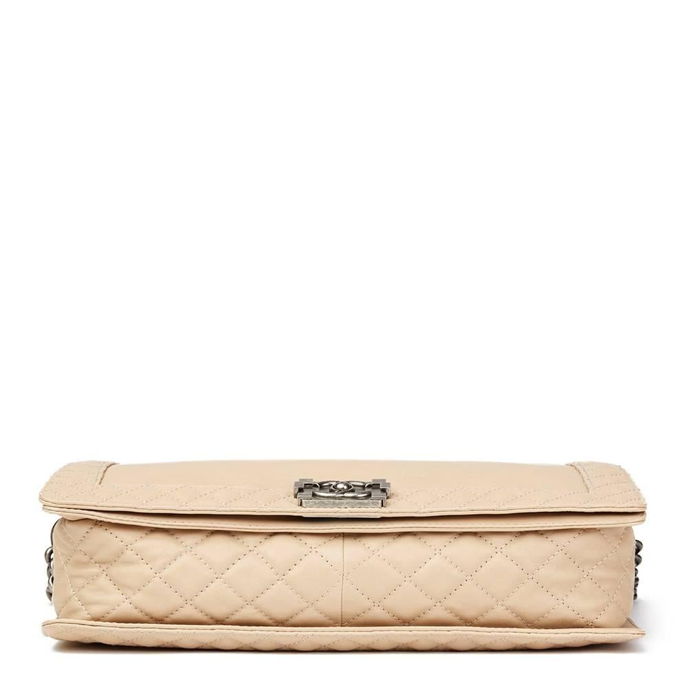 2014 Chanel Beige Quilted Lambskin XL Le Boy Reverso 1