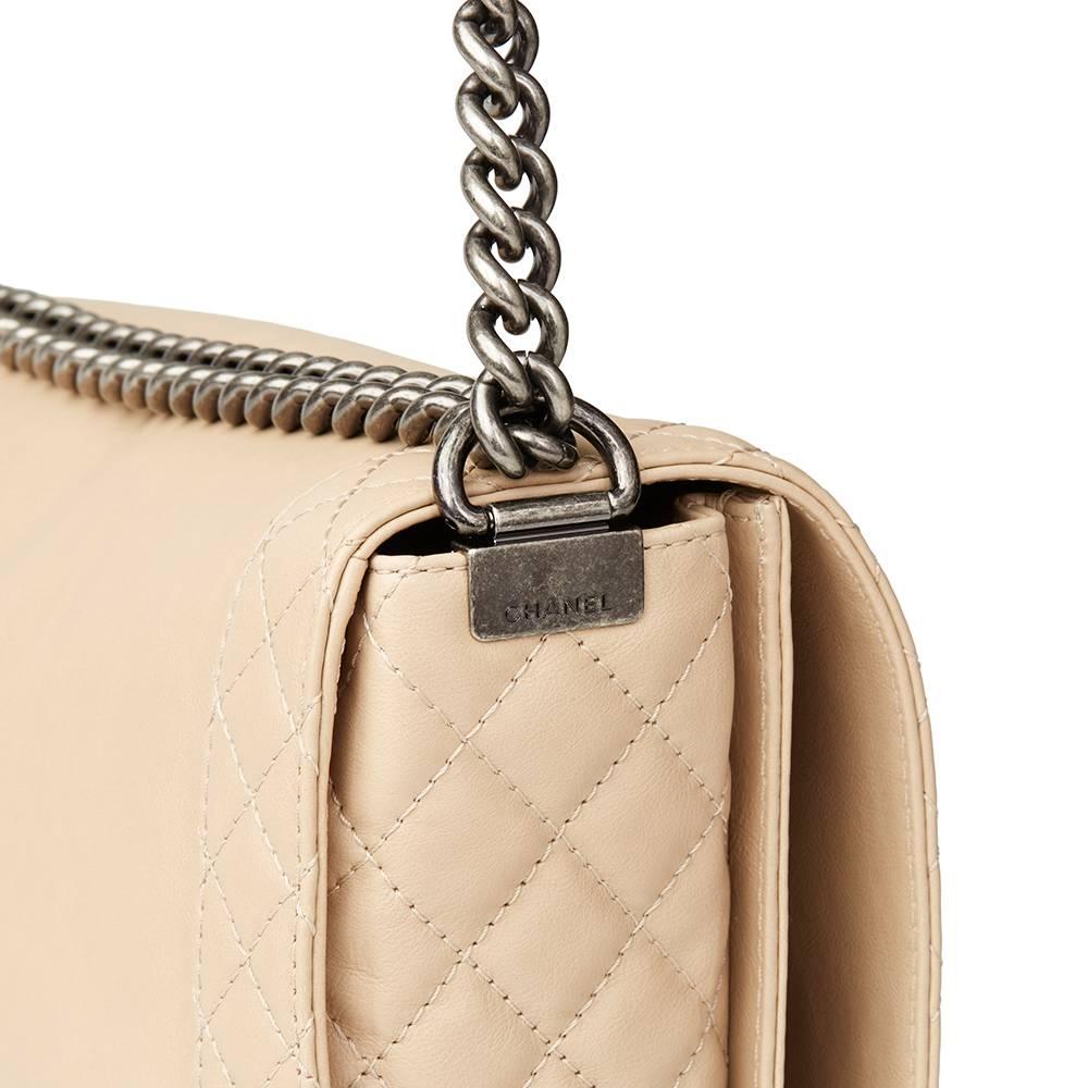2014 Chanel Beige Quilted Lambskin XL Le Boy Reverso 3