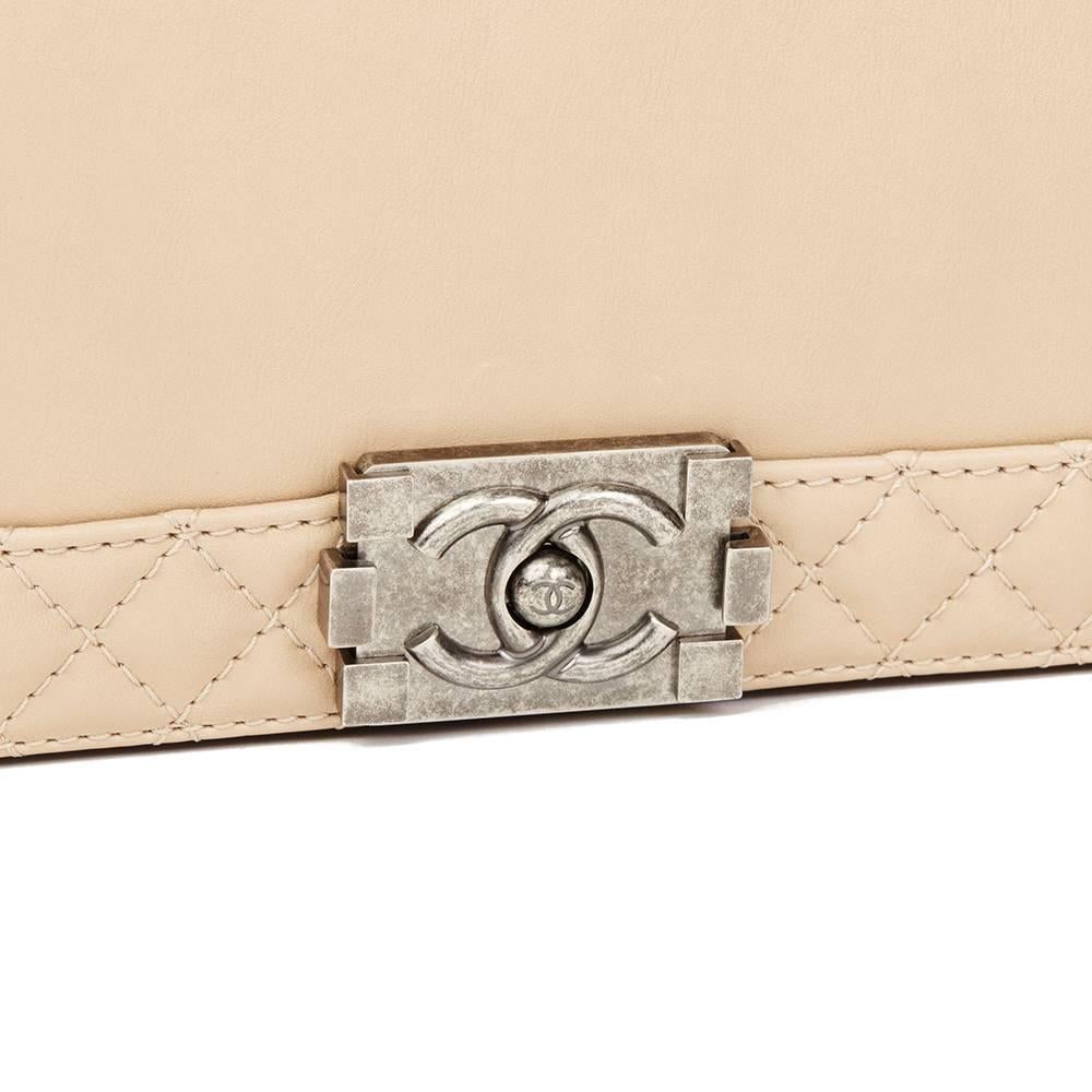 2014 Chanel Beige Quilted Lambskin XL Le Boy Reverso 2