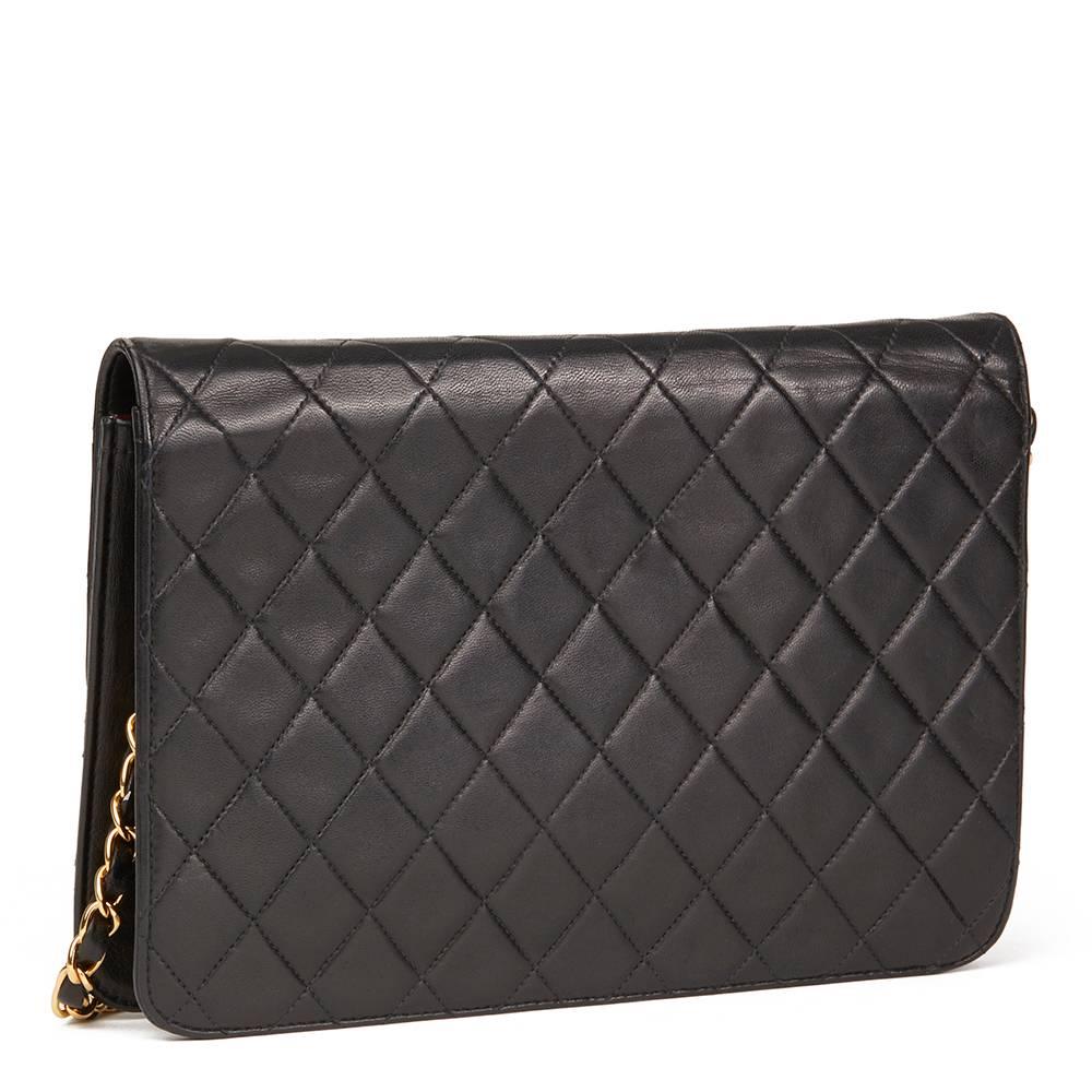 Women's Chanel Black Quilted Lambskin Vintage Classic Single Flap Bag 