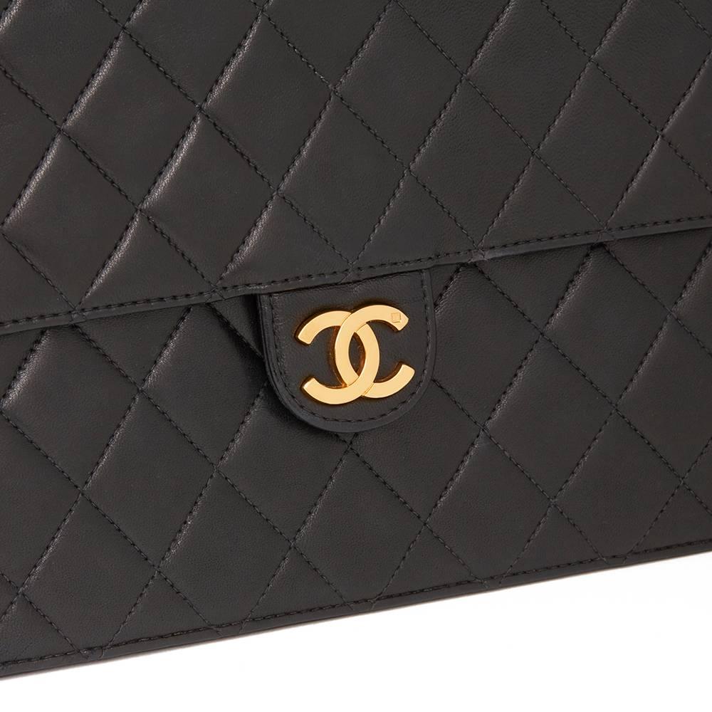 Chanel Black Quilted Lambskin Vintage Classic Single Flap Bag  2