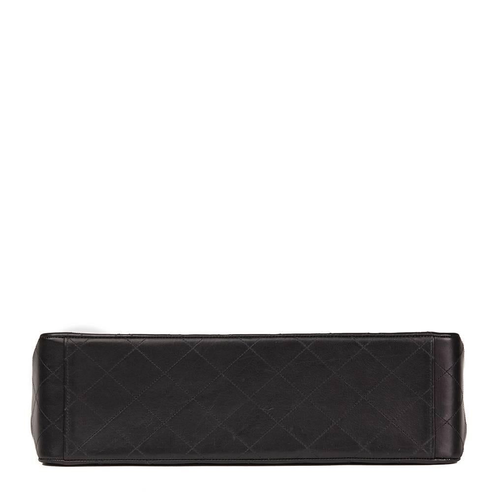 Women's Chanel Black Quilted Lambskin Vintage Maxi Jumbo XL Flap Bag 