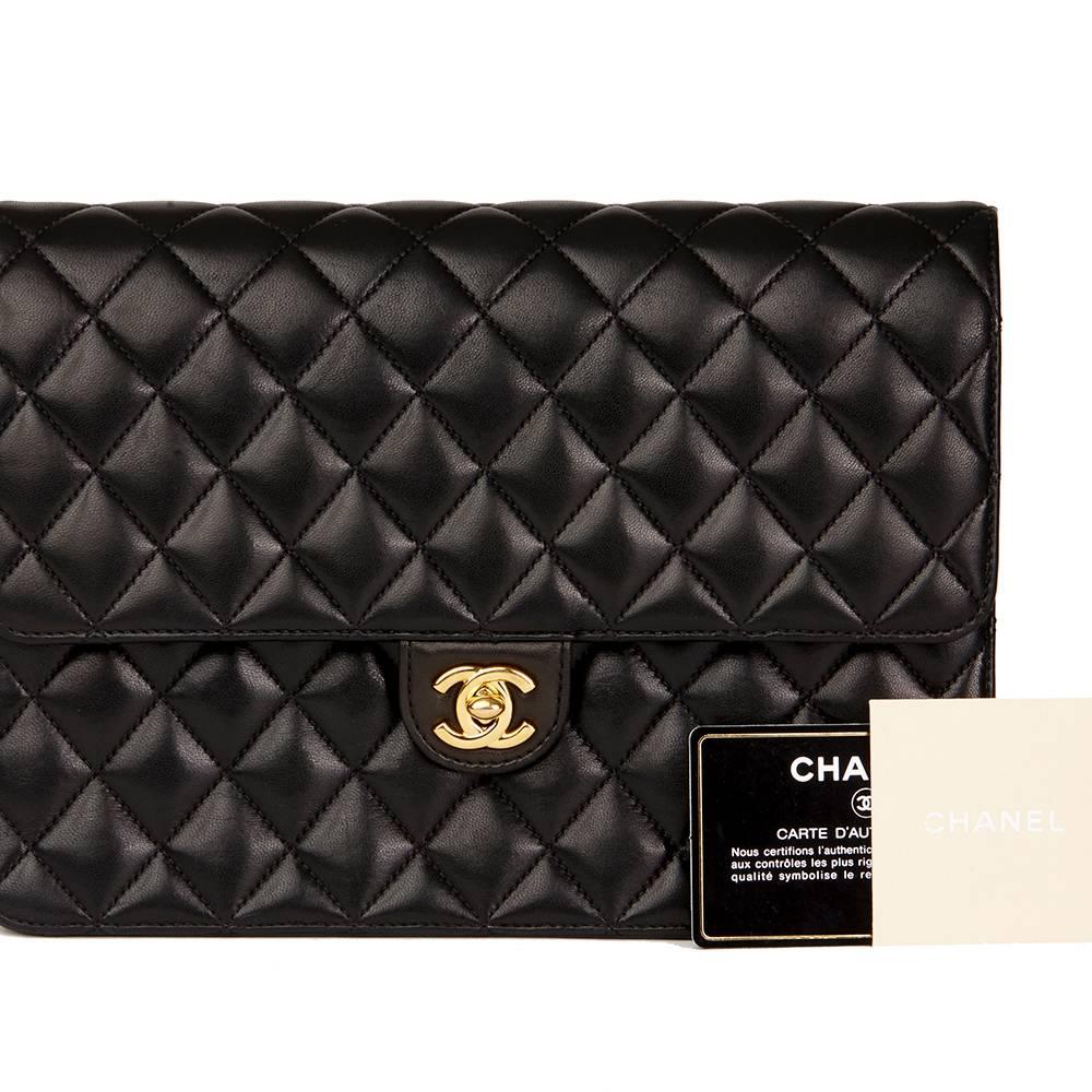 Chanel 2010 Black Quilted Lambskin Classic Single Flap Bag 6