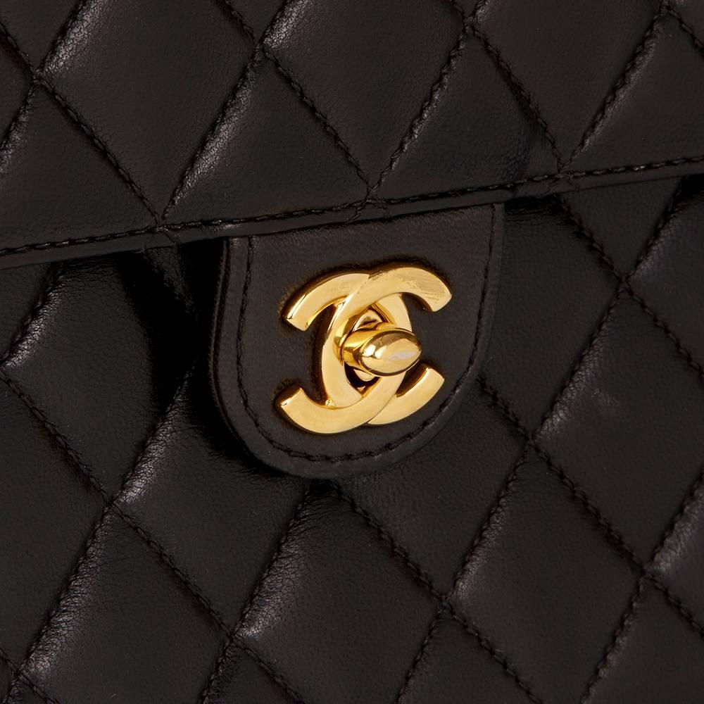 Chanel 2010 Black Quilted Lambskin Classic Single Flap Bag 2