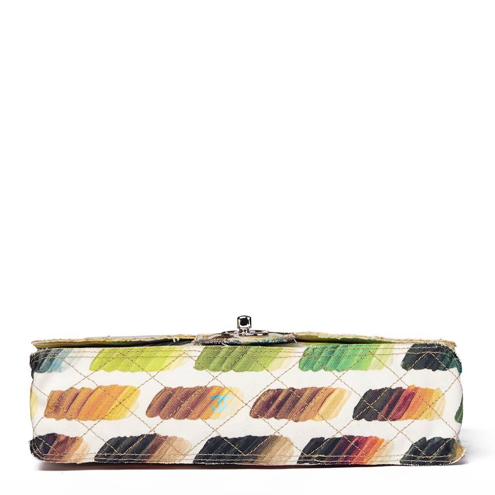 Beige Chanel Multicolour Quilted Canvas Watercolour Colourama Flap Bag 
