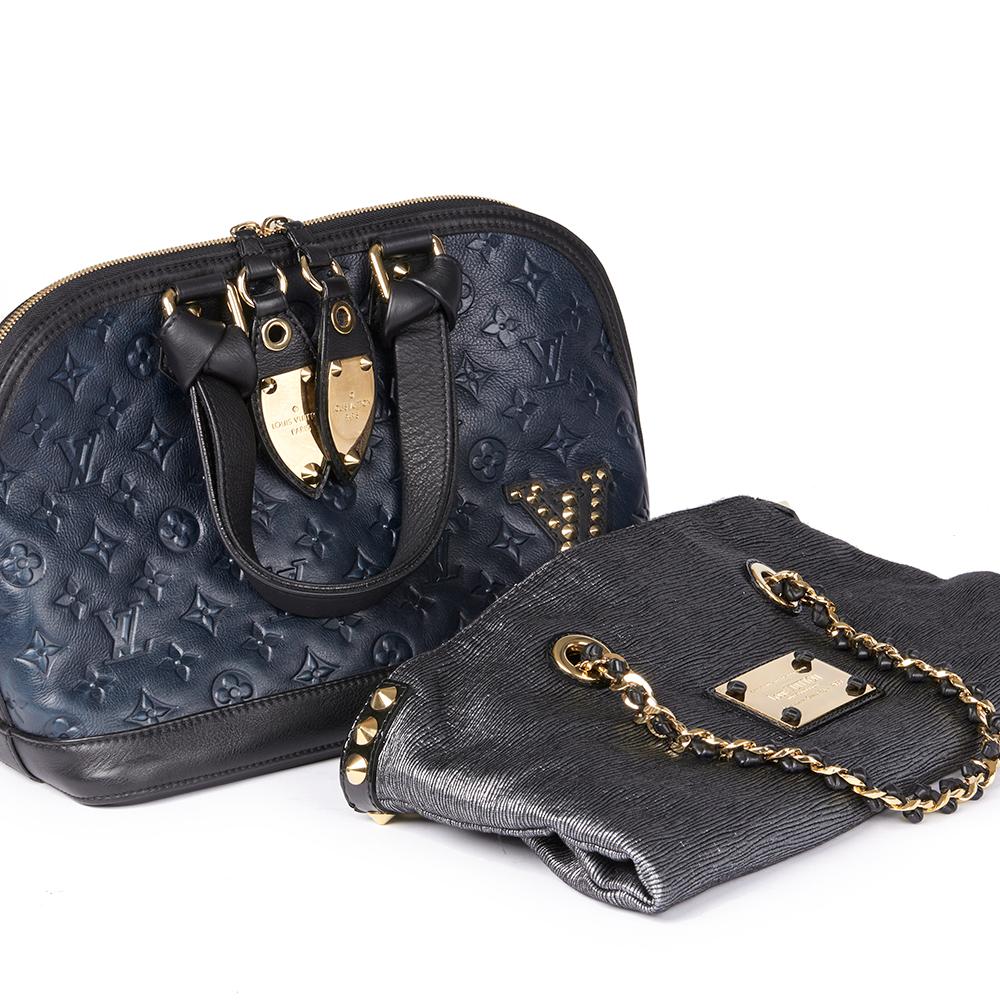 2009 Louis Vuitton Blue & Black Monogram Calfskin Leather Double Jeu Neo-Alma 2