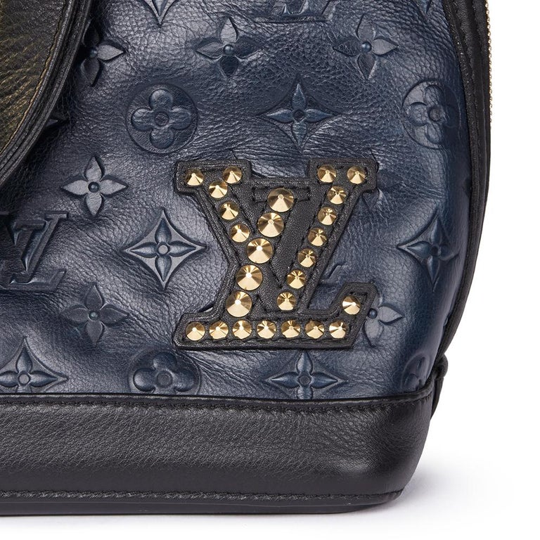 2009 Louis Vuitton Blue and Black Monogram Calfskin Leather Double Jeu ...